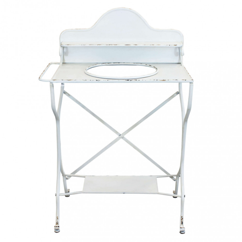 Catino con struttura in ferro Gilles per bagno elegante