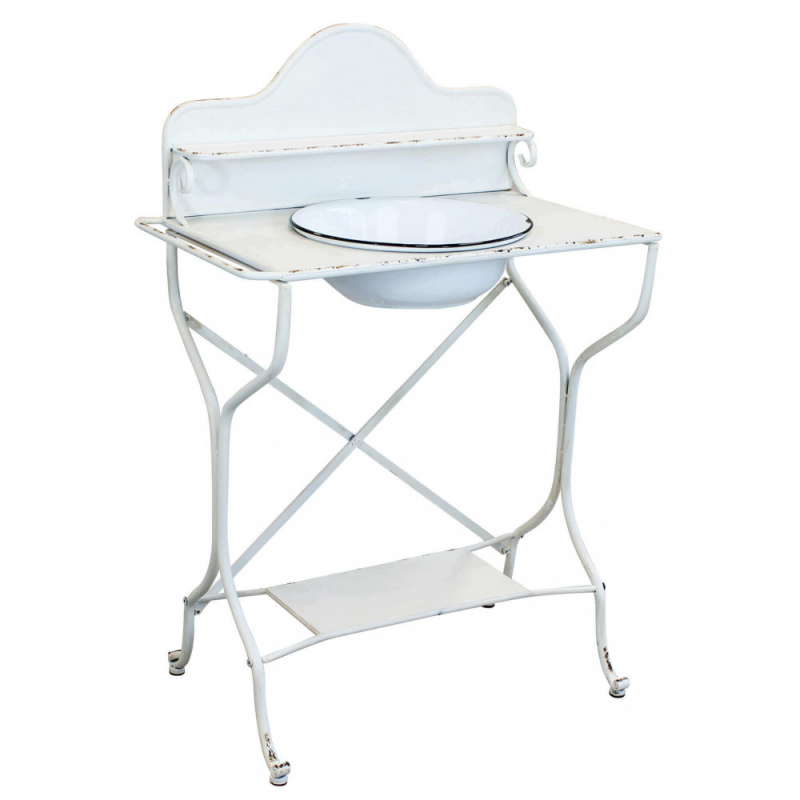 Catino con struttura in ferro Gilles per bagno elegante