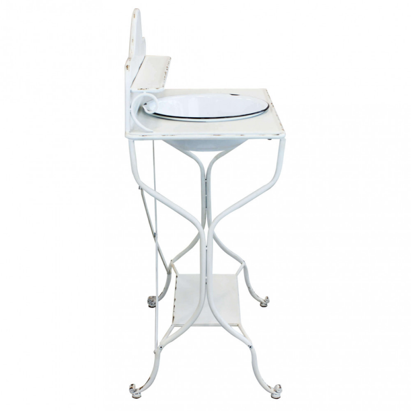 Catino con struttura in ferro Gilles per bagno elegante