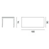Tavolo Alghero 180x90 Alluminio Antracite Piano Gress Grigio Moia