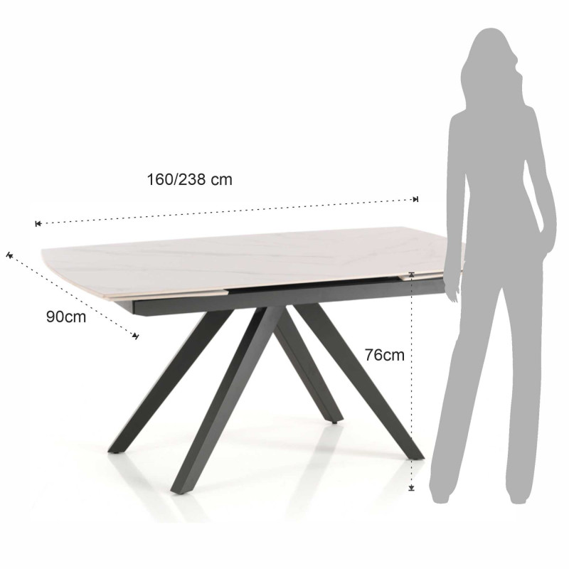 Tavolo Allungabile Shin White Marble 164 X 94 H6 Cm
