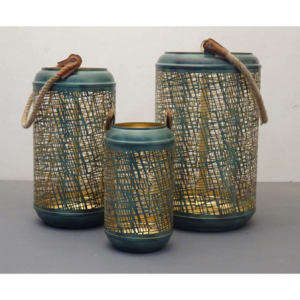 Zoom SET DI 3 LANTERNE IN METALLO AUDREY