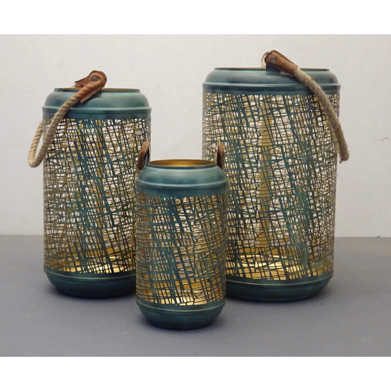 SET DI 3 LANTERNE IN METALLO AUDREY