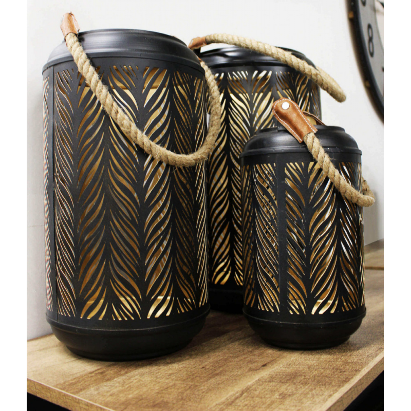 SET DI 3 LANTERNE IN METALLO CARINE