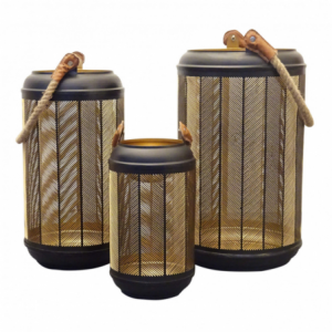 Zoom SET DI 3 LANTERNE IN METALLO CHRISTINE