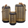 SET DI 3 LANTERNE IN METALLO CHRISTINE
