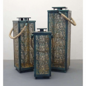 Zoom SET DI 3 LANTERNE IN METALLO DAHLIA