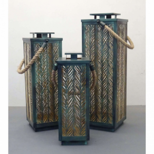 Zoom SET DI 3 LANTERNE IN METALLO DANIELLE