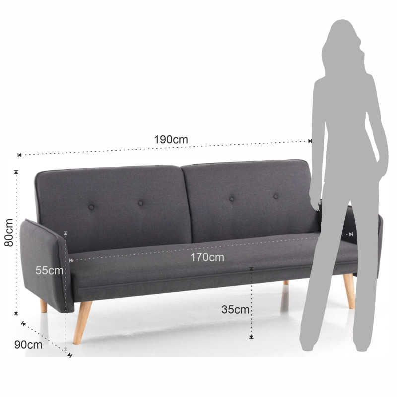 Divano letto Dede Tomasucci grigio clic clac L190×P90×H80 cm — levanteshop.it