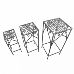 Zoom SET DI 3 FIORIERE VINCENT BIANCO OSSIDATO