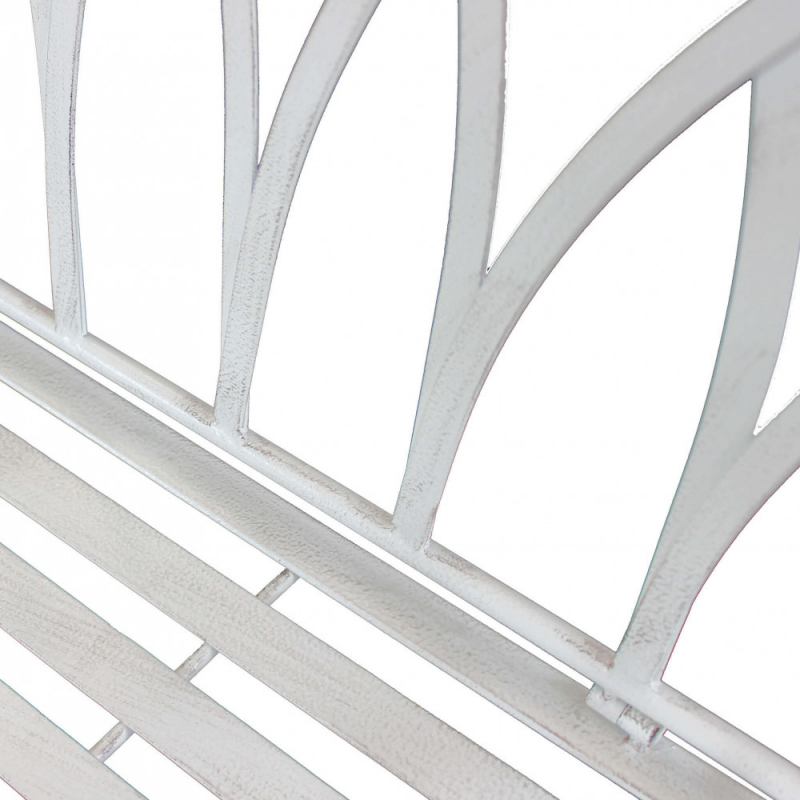 Panca Annette bianco antico in ferro per giardino e terrazzo