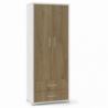 MOBILE a 2 ANTE con 2 cassetti 182 cm bianco e noce