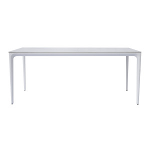 Tavolo Alghero 180x90 Alluminio Bianco Piano Gress Marmo Moia