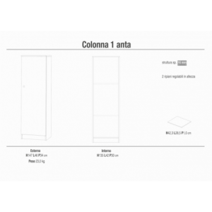 Zoom COLONNA a 1 ANTA BIANCO LISCIO