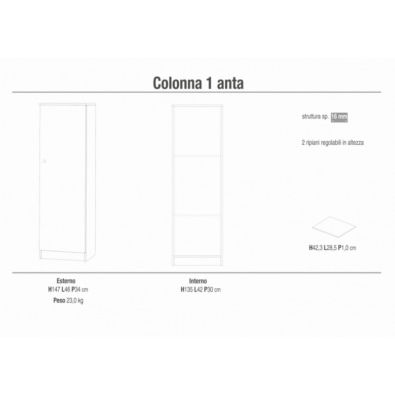 COLONNA a 1 ANTA EUCALIPTO