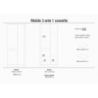 MOBILE a 3 ANTE con 1 CASSETTO BIANCO LISCIO