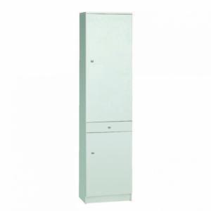 Zoom COLONNA a 2 ANTE con 1 cassetto BIANCO LISCIO