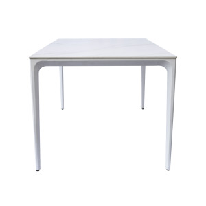 Zoom Tavolo Alghero 180x90 Alluminio Bianco Piano Gress Marmo Moia