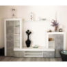 Parete soggiorno Nobel bianco e grigio cemento - Living moderno