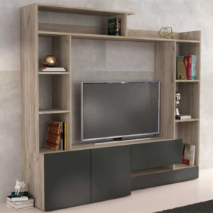 Zoom PARETE SOGGIORNO ENTRY ANTRACITE E OLMO