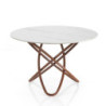 Tavolo Hula Hoop Wood - White Marble 116 X 116 H.6 Cm