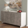 Credenza Carlile bianco e grigio cemento moderna soggiorno