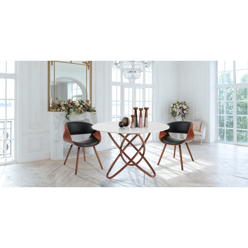 Tavolo Hula Hoop Wood - White Marble 116 X 116 H.6 Cm