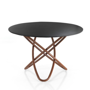 Tavolo Hula Hoop Wood - Ardesia 116 X 116 H.6 Cm