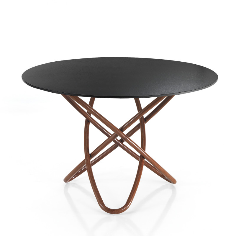 Tavolo Hula Hoop Wood - Ardesia 116 X 116 H.6 Cm