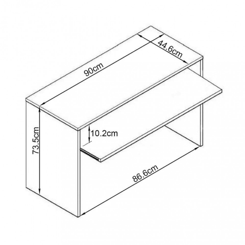 Porta PC Perry bianco moderno e compatto per ufficio casa