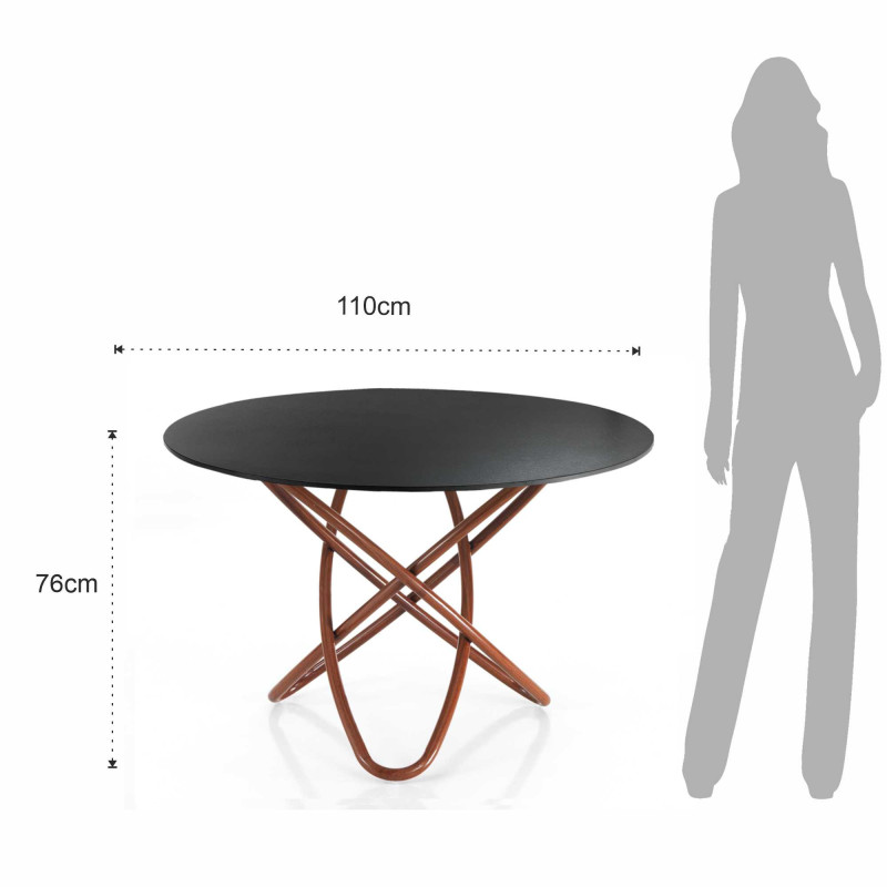 Tavolo Hula Hoop Wood - Ardesia 116 X 116 H.6 Cm