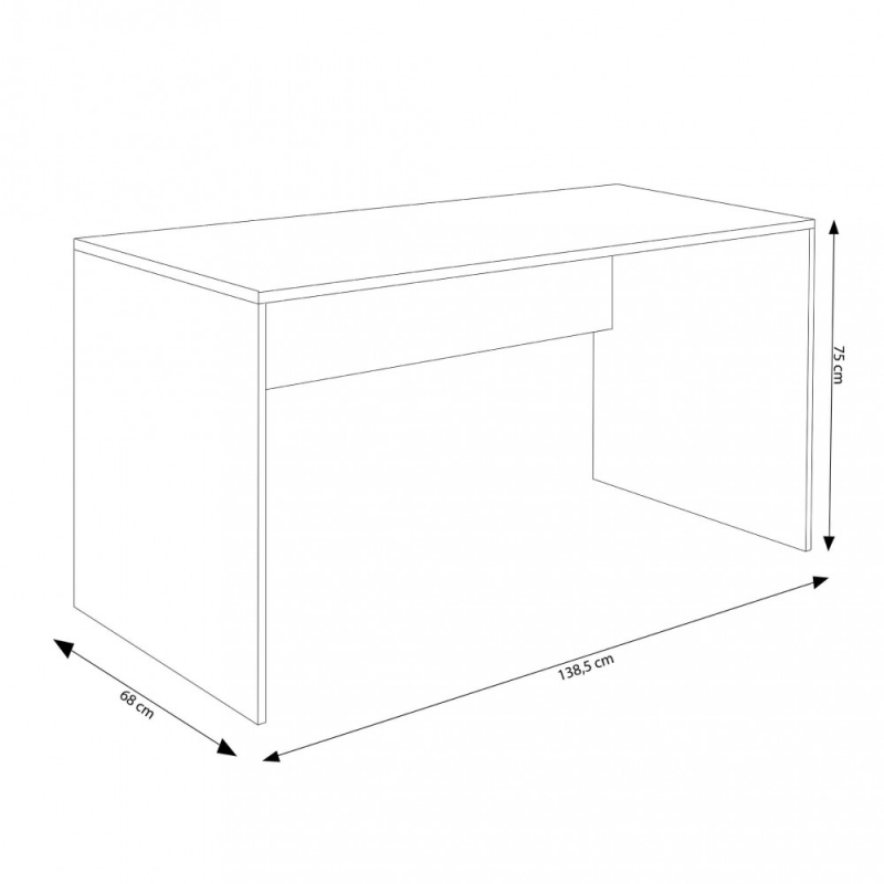 Scrivania Josie grigio effetto cemento 120x60x75h moderna