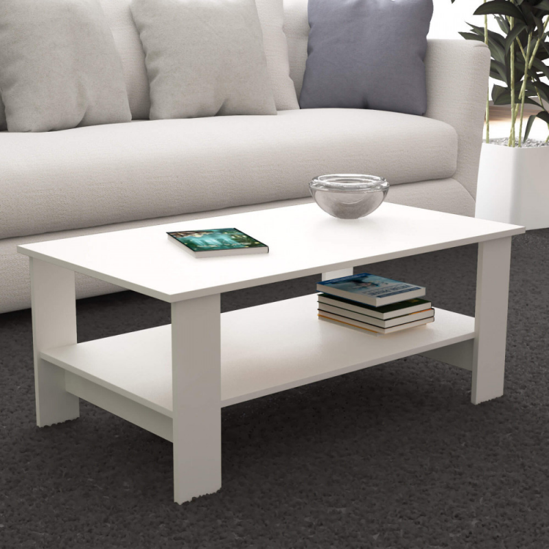 Tavolino Salotto Match bianco moderno per soggiorno casa