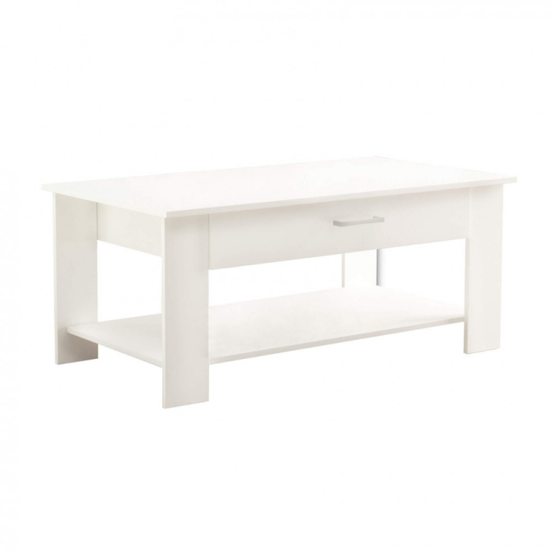 Tavolino salotto Myrto bianco moderno 110x60x45h