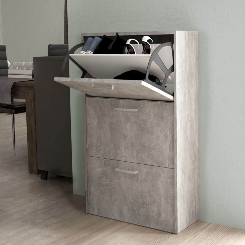 Scarpiera Molly 3 ante ribalta grigio cemento moderna casa