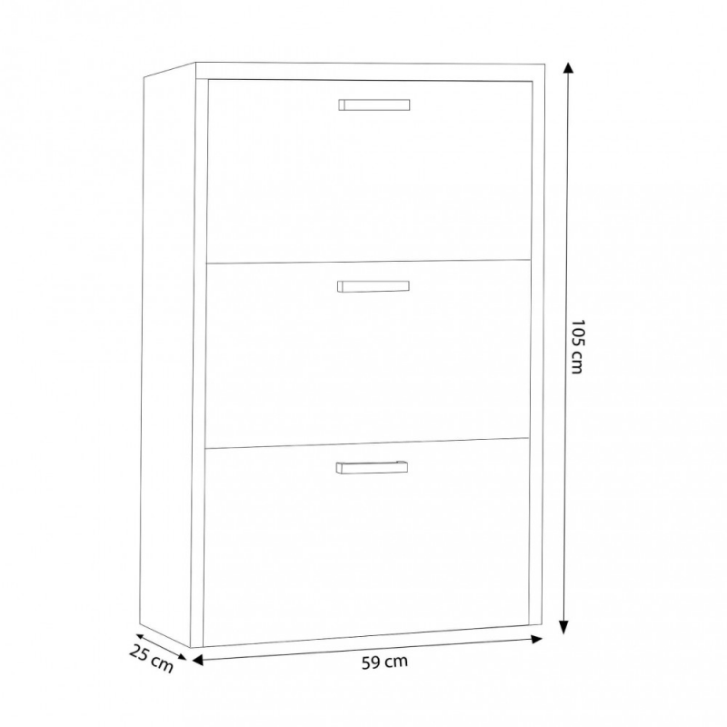 Scarpiera Molly 3 ante ribalta grigio cemento moderna casa