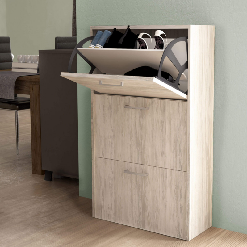 Scarpiera Molly 3 ante ribalta pino chiaro moderna casa