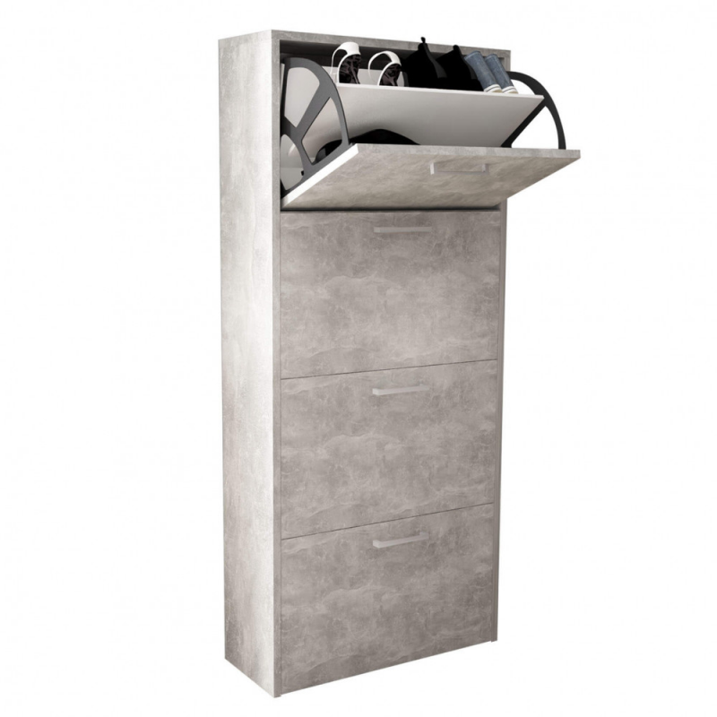 Scarpiera Molly 4 ante ribalta grigio cemento moderna casa