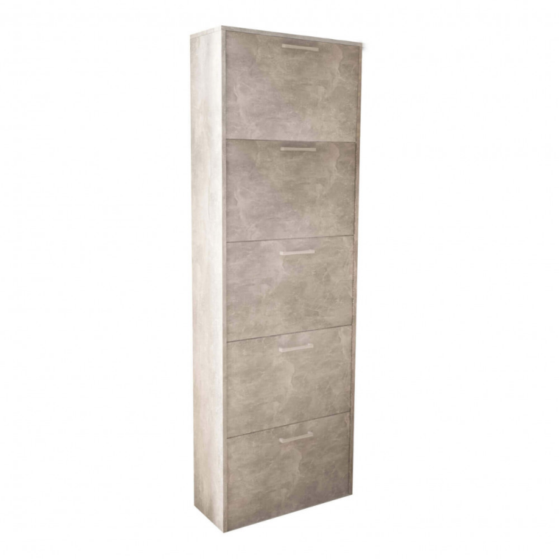 Scarpiera Molly 5 ante ribalta grigio cemento moderna salvaspazio