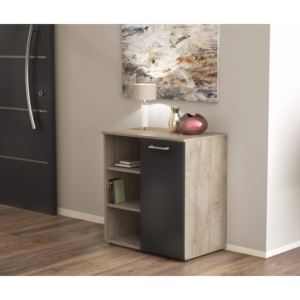 Zoom MOBILETTO 1 ANTA E 3 MENSOLE MARK ROVERE CHIARO E ANTRACITE