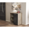 Mobiletto Mark 1 anta 3 mensole rovere chiaro antracite moderno