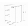 Mobiletto Mark 1 anta 3 mensole rovere chiaro antracite moderno