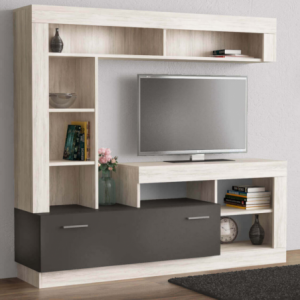 Zoom PARETE SOGGIORNO LEONARD PINO CHIARO E GRIGIO