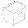 Comodino Nightstand quercia chiaro moderno per camera da letto