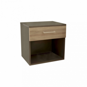 Comodino Nightstand grigio e olmo moderno compatto elegante