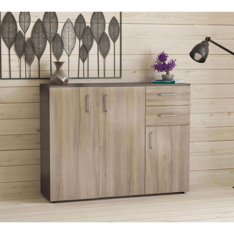 Mobile Flexi grigio e olmo moderno salvaspazio per casa