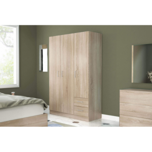 Zoom ARMADIO 3 ANTE E 2 CASSETTI QUERCIA CHIARO