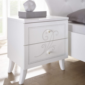 Zoom COPPIA COMODINI 2 CASSETTI BIANCO FRASSINATO ALESSANDRO