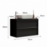 BAGNO SOSPESO CM 92 NERO BRUCIATO FRANCESCO