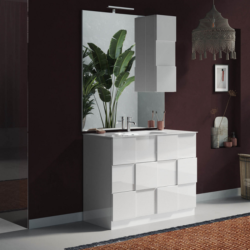BAGNO A TERRA CM 100 BIANCO LUCIDO LORENZO